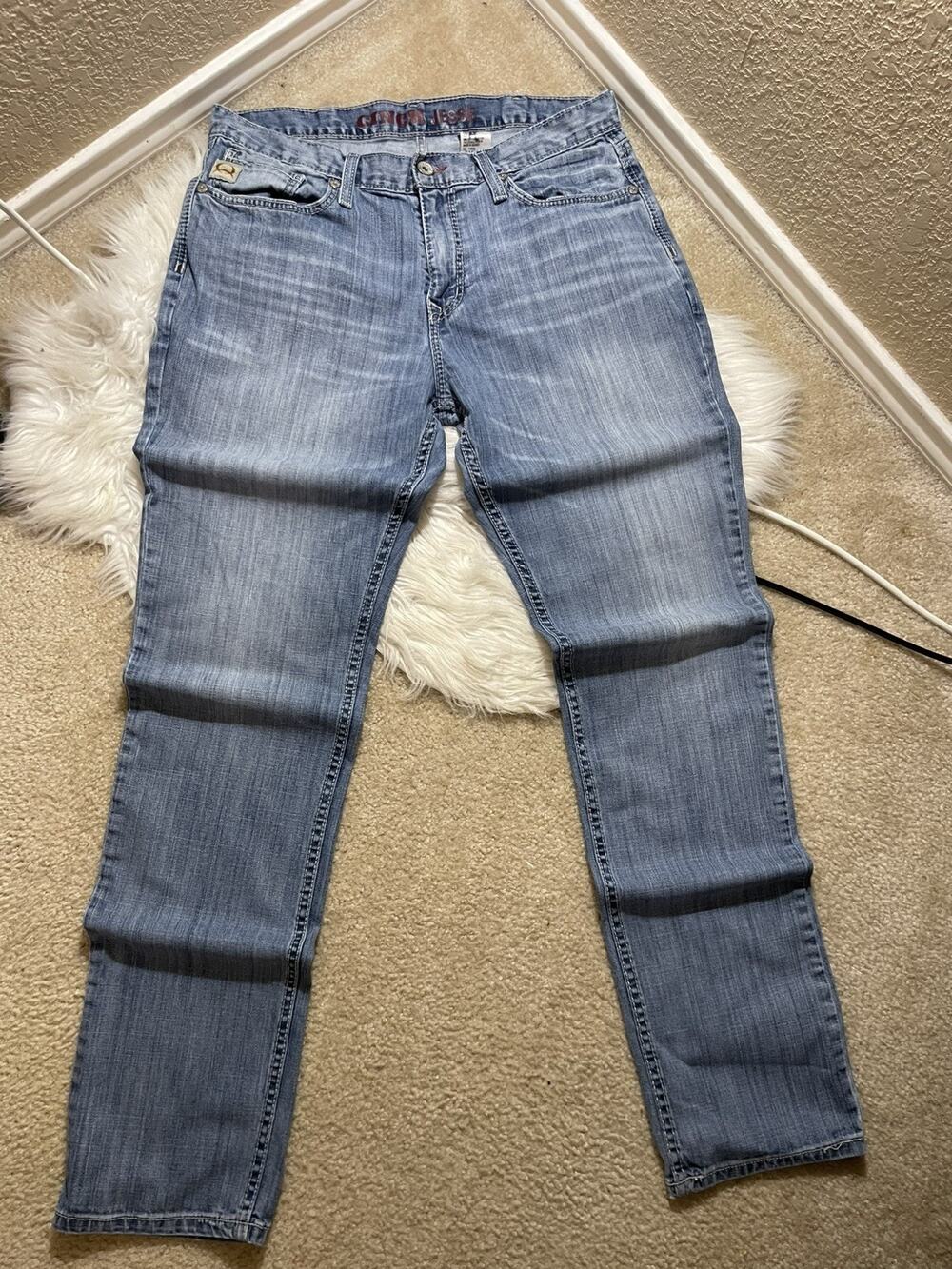 Cinch Jesse Straight Leg Mens Jeans 35x36 Medium Wash Blue Stretch